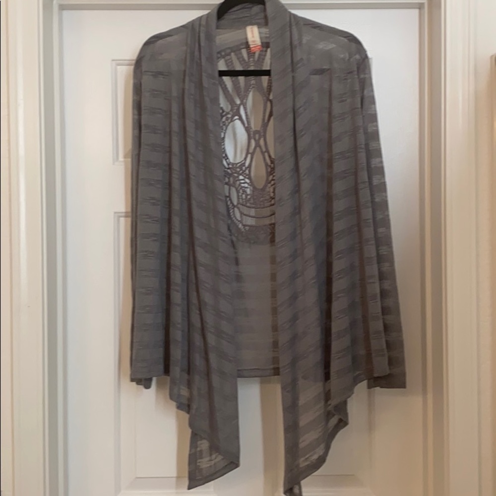 Skull Back Open Front Cardigan